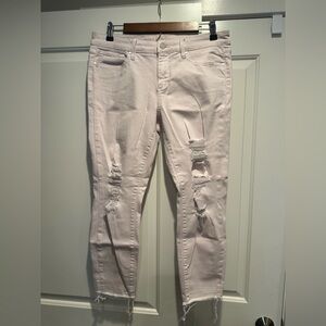 a.n.a Light Pink Distressed Ankle Jeans